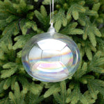 Large Iridescent Glass Bauble - XMAS 15Cm Iridescent Bubble Ball Accessories Sterling Home 1