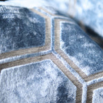 Ivor Hexagon Velvet Blue Square Cushion - Ivor Hex Cut Velvet Sq Cushion Blue 56CM Accessories Sterling Home 4