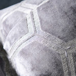 Ivor Hexagon Velvet Grey Square Cushion - Ivor Hex Cut Velvet Sq Cushion Slate 56CM Accessories Sterling Home 4