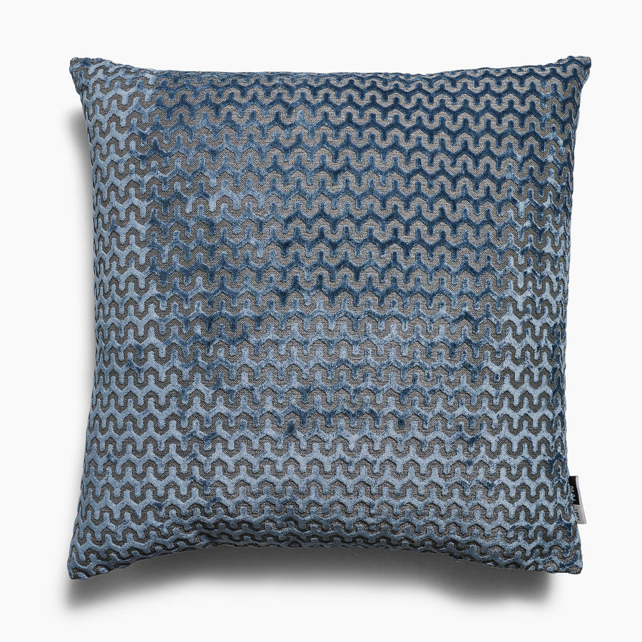 Oslo Velvet Wave Blue Square Cushion - Oslo Velvet Wave Sq Cushion Blue 56CM Accessories Sterling Home 2