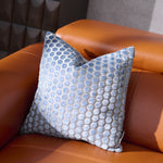 Jorvik Hex Cut Velvet Blue Square Pillow - Jorvik Hex Cut Velvet Sq Cushion Blue 43Cm Accessories Sterling Home 1