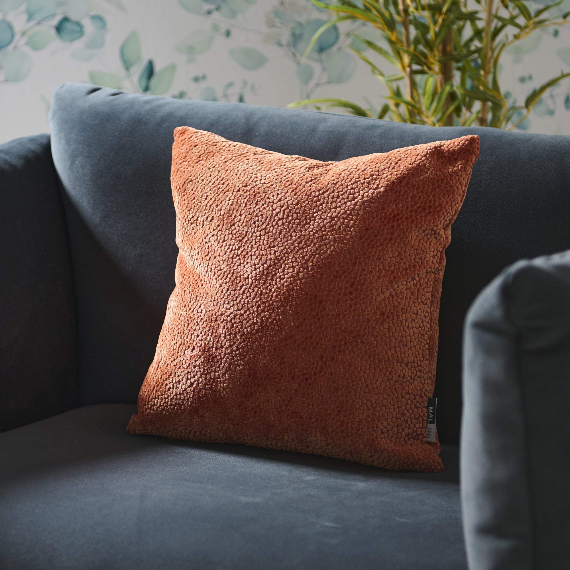 Bingham Velvet Orange Square Cushion - Bingham Velvet Sq Cushion 43CM Orange Accessories Sterling Home 1