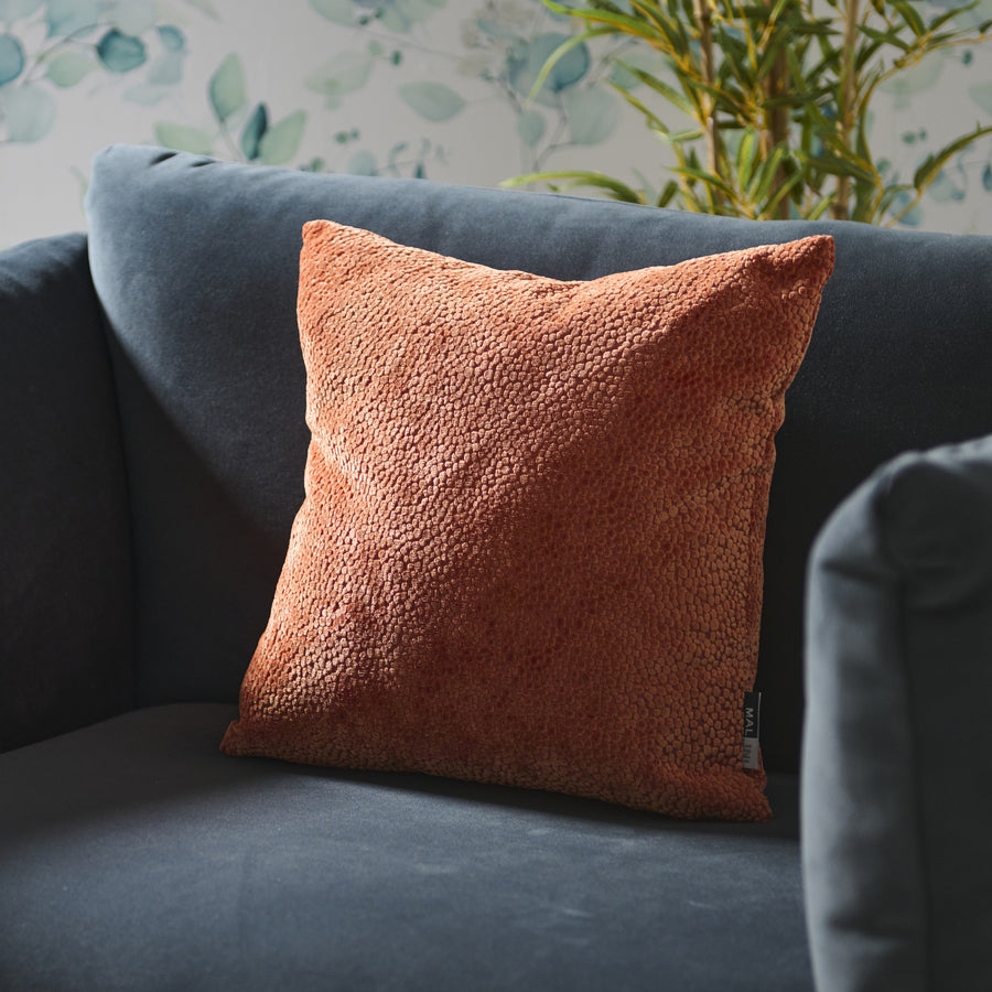 Bingham Velvet Orange Square Cushion - Bingham Velvet Sq Cushion 43CM Orange Accessories Sterling Home 1