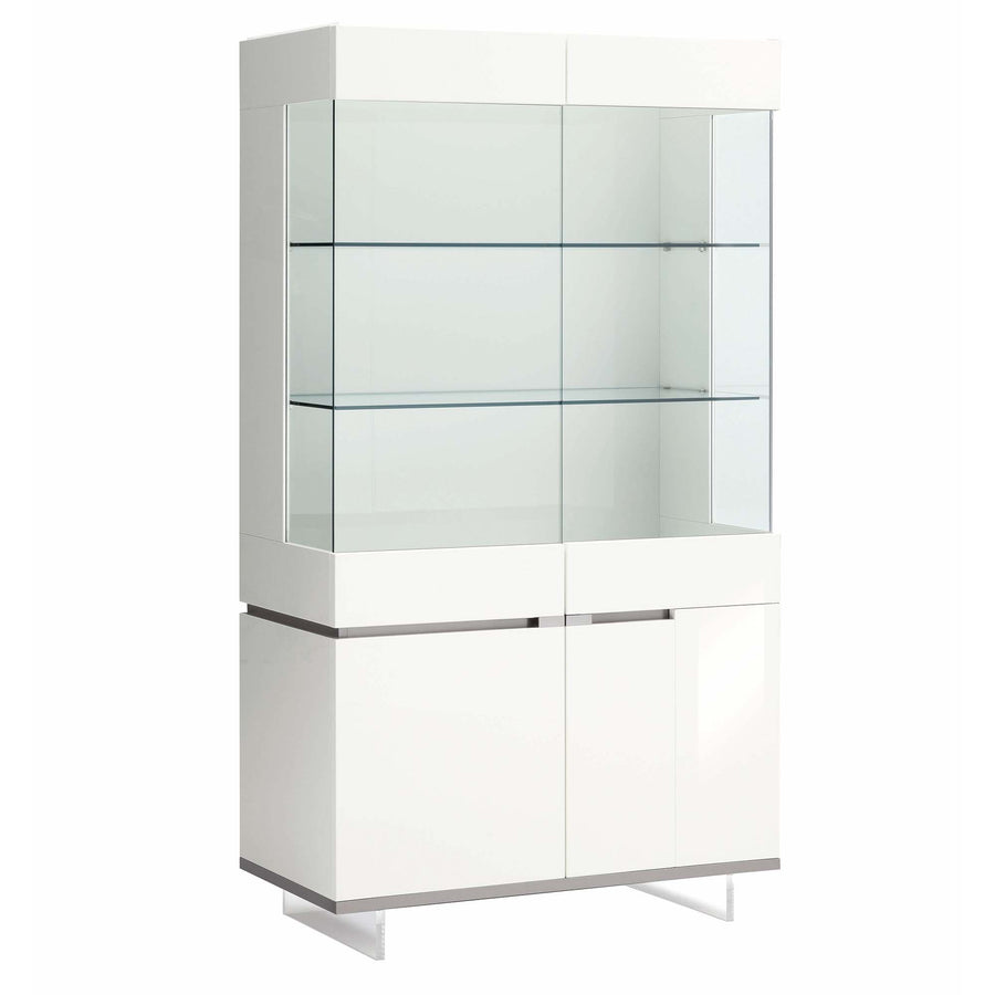 Imperia 2 Door Sideboard - 2 Door Curio Cabinet White High Gloss Storage Sterling Home 1