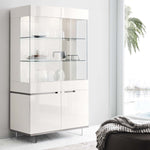 Imperia 2 Door Sideboard - 2 Door Curio Cabinet White High Gloss Storage Sterling Home 2