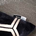 Ivor Hexagon Velvet Black Square Cushion - Ivor Hex Cut Sq Cushion Blk/Chmp 56cm Accessories Sterling Home 4