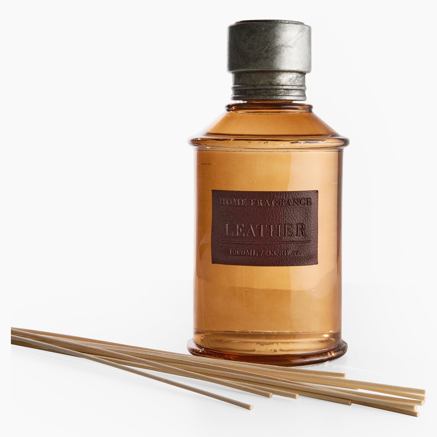 Leather Reed Diffuser - DISC Home Fragrance Reed Diffuser 1000mL Leather Brown Accessories Sterling Home 4