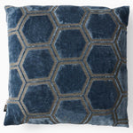 Ivor Hexagon Velvet Blue Square Cushion - Ivor Blue Cushion 43x43CM Accessories Sterling Home 2