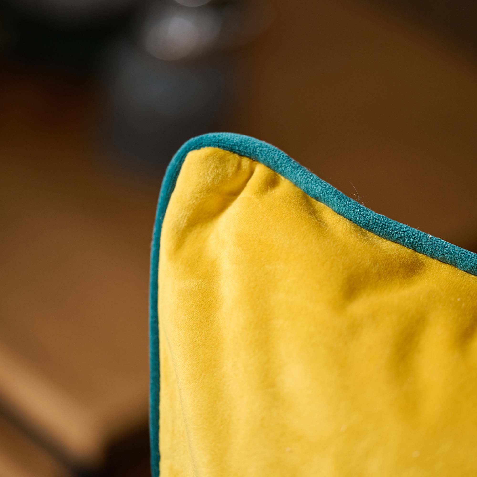 Meridian Velvet Green And Blue Square Cushion - DISC Meridian SQ Cushion Cylon & Teal Poly Filled Accessories Sterling Home 4