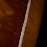 Meridian Velvet Orange And White Square Cushion - DISC Meridian SQ Cushion Ginger/Ecru Poly Filled Accessories Sterling Home 3