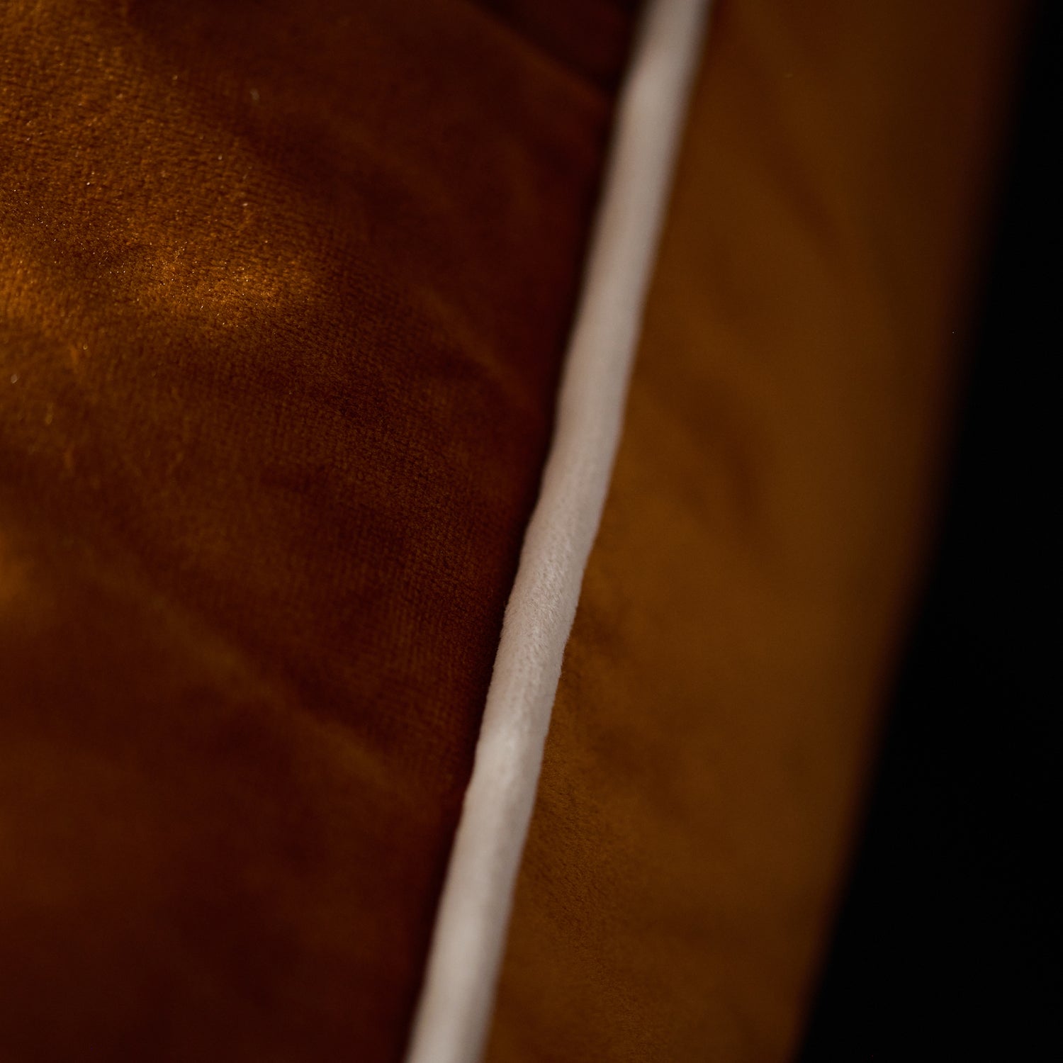 Meridian Velvet Orange And White Square Cushion - DISC Meridian SQ Cushion Ginger/Ecru Poly Filled Accessories Sterling Home 3