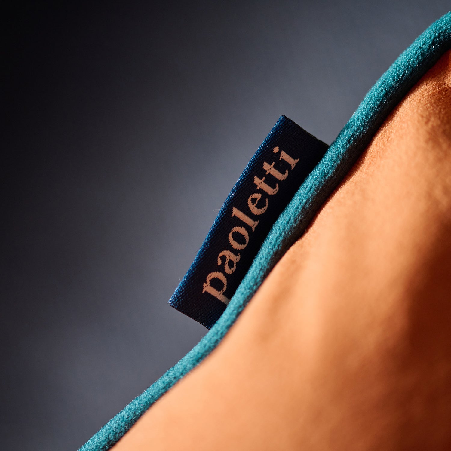 Meridian Velvet Orange And Blue Square Cushion - DISC Meridian SQ Cushion Tiger & Teal Poly filled Accessories Sterling Home 3