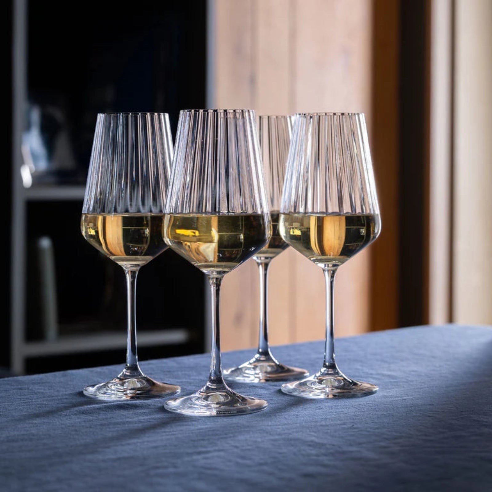 DISC Cheers! Optic White Wine Glass 4Pk Sterling Home 1