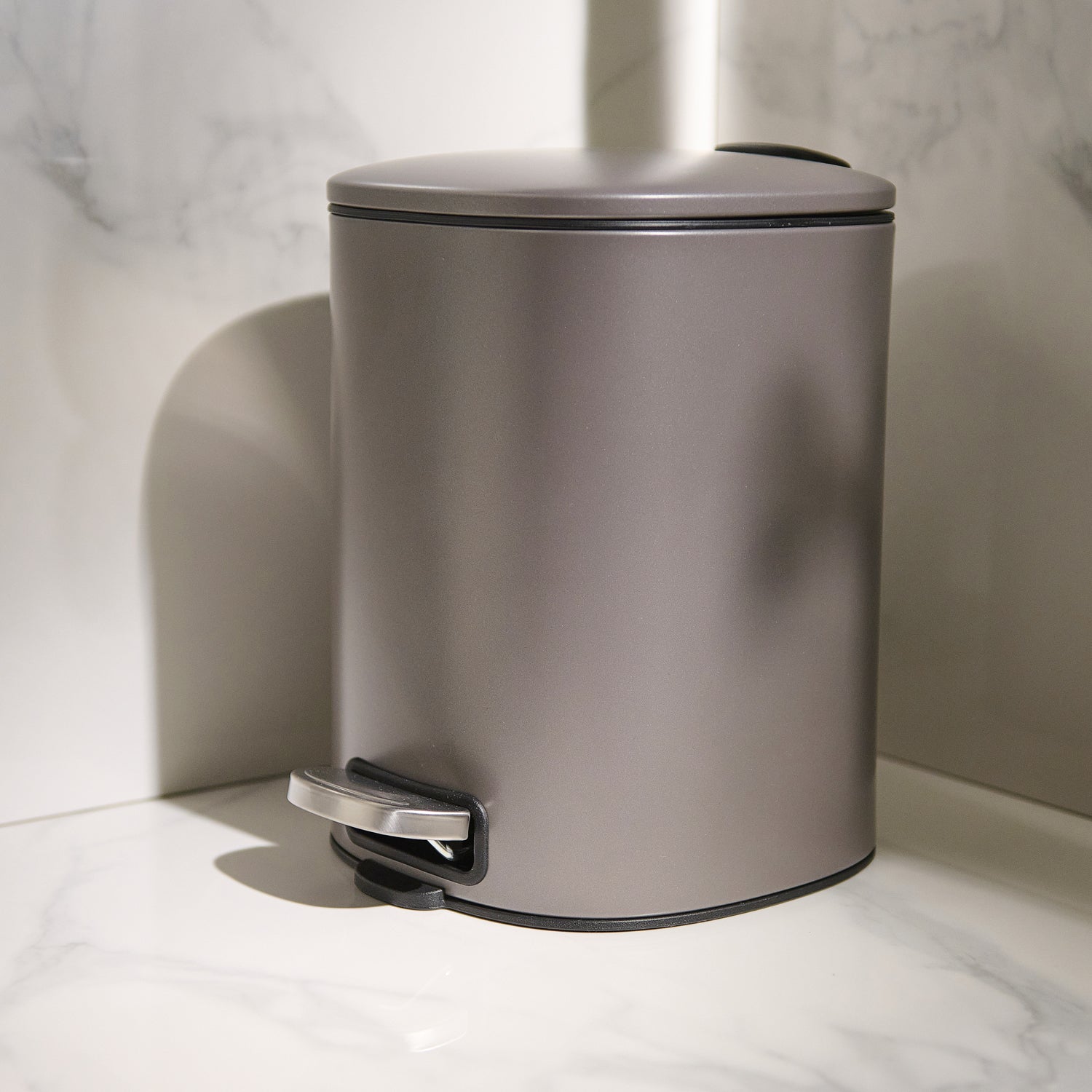 Santorini Platinium Pedal Bin - Santorini 5L Pedal Bin Platinum Accessories Sterling Home 1
