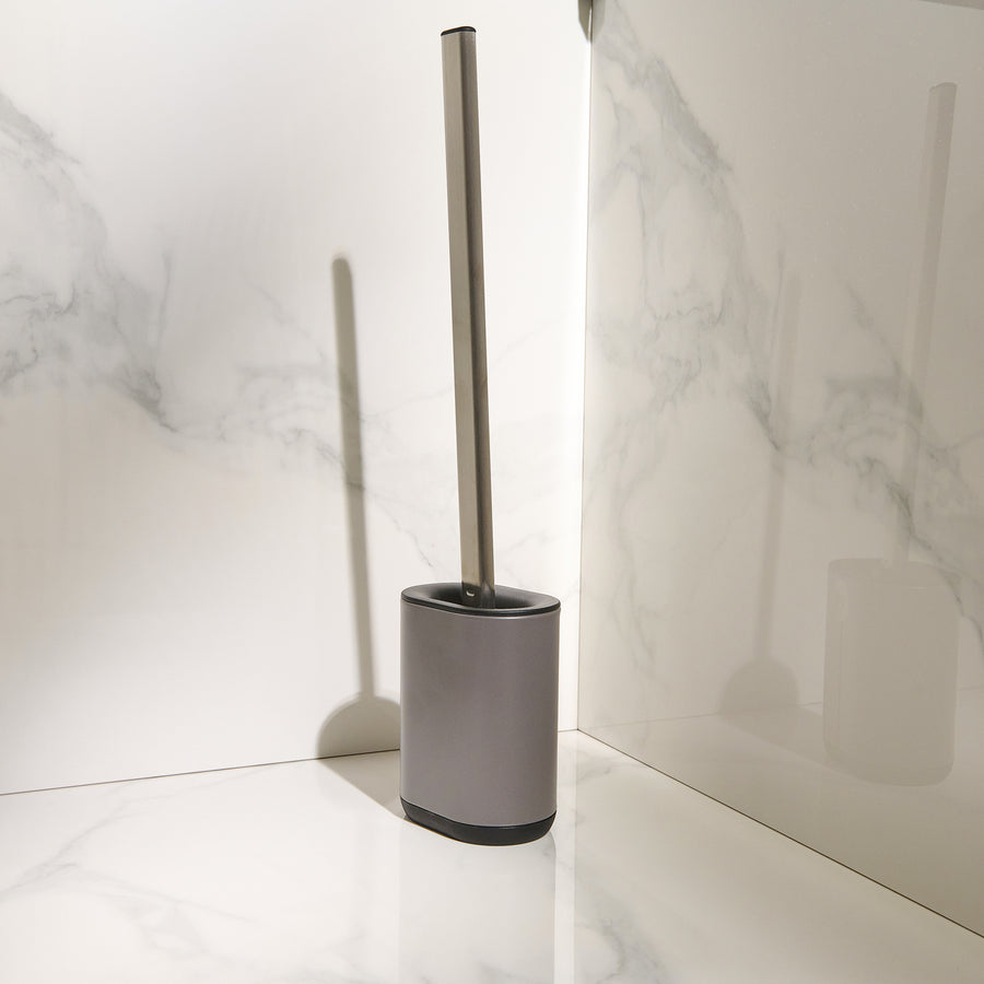 Santorini Platinium Toiliet Brush - Santorini TPR Toilet Brush Platinum Accessories Sterling Home 1