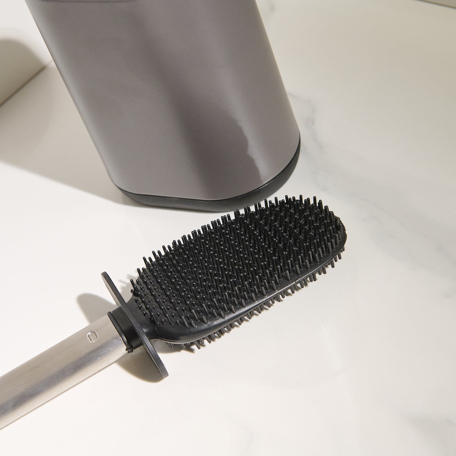 Santorini Platinium Toiliet Brush - SALE Santorini TPR Toilet Brush Platinum Accessories Sterling Home 3