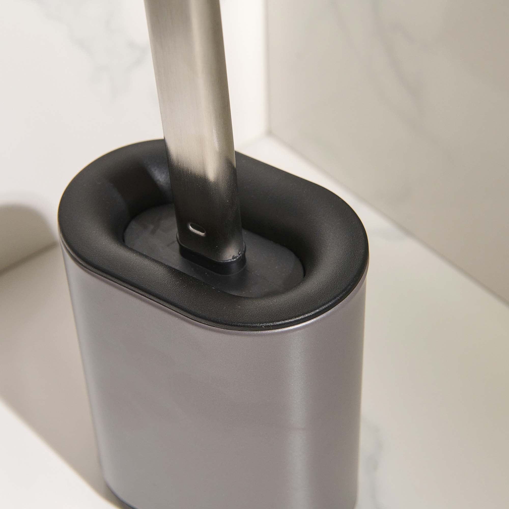 Santorini Platinium Toiliet Brush - Santorini TPR Toilet Brush Platinum Accessories Sterling Home 4