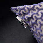 Oslo Velvet Wave Dark Blue Square Cushion - Cut Velvet Oslo 56X56 Cushion Navy Accessories Sterling Home 3