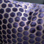 Jorvik Hex Cut Velvet Dark Blue Square Pillow - Cut Velvet Jorvik 43X43 Cushion Navy Accessories Sterling Home 2