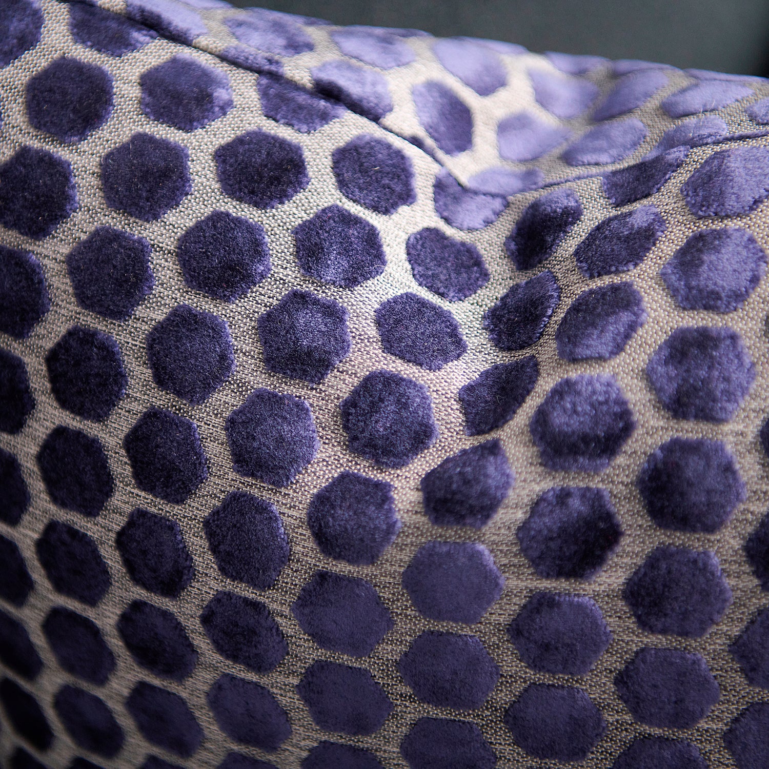 Jorvik Hex Cut Velvet Dark Blue Square Pillow - Cut Velvet Jorvik 43X43 Cushion Navy Accessories Sterling Home 2