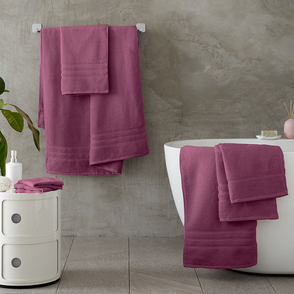 Zero Twist Pink Facecloth Pair - SALE CL Face Cloth Pair Raspberry Accessories Sterling Home 3