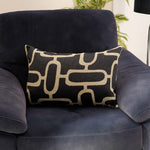 Abstract Chains Black Square Cushion - Abstract Chains Jacquard Cushion Black 40 X 60 Accessories Sterling Home 1