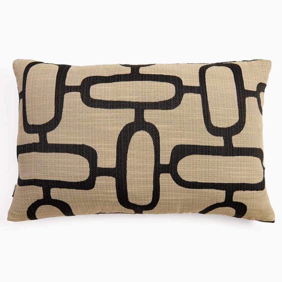 Abstract Chains Black Square Cushion - Abstract Chains Jacquard Cushion Black 40 X 60 Accessories Sterling Home 2