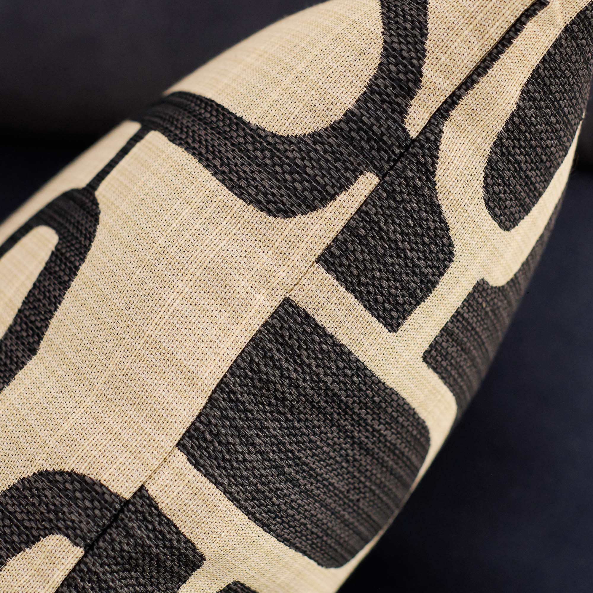 Abstract Chains Black Square Cushion - Abstract Chains Jacquard Cushion Black 40 X 60 Accessories Sterling Home 3