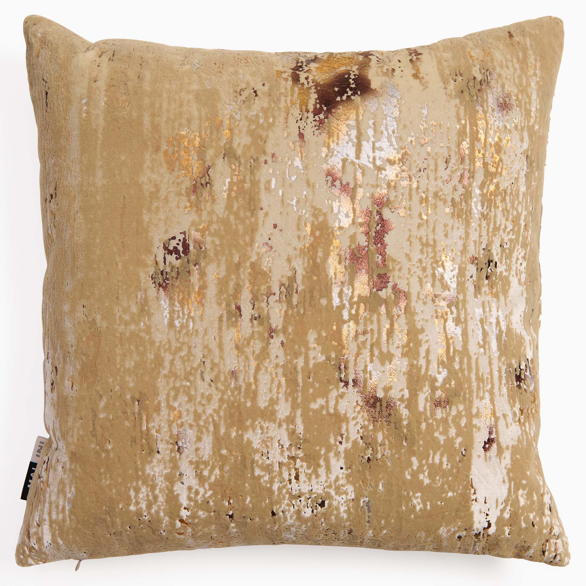 Flock Foil Gold Square Cushion - Flock Foil Velvet Cushion 45 X 45 Gold Accessories Sterling Home 2