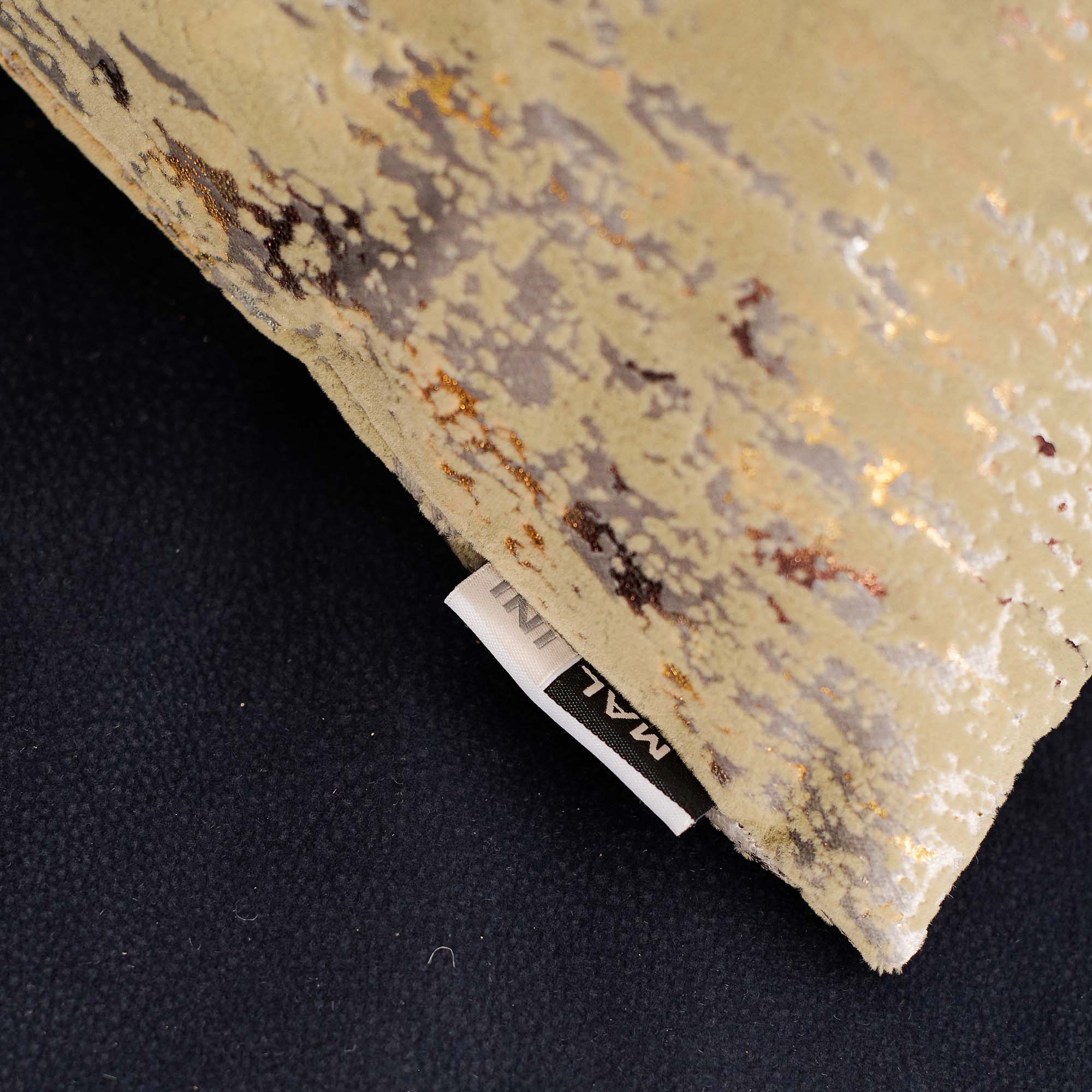 Flock Foil Gold Square Cushion - Flock Foil Velvet Cushion 45 X 45 Gold Accessories Sterling Home 4