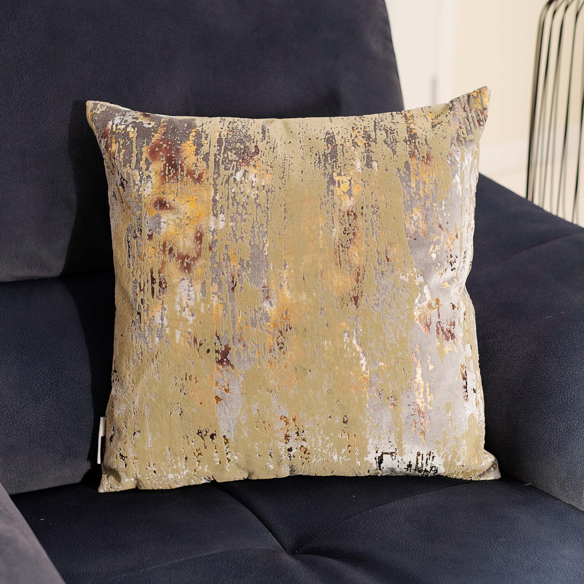 Flock Foil Silver Square Cushion - Flock Foil Velvet Cushion 45 X 45 Silver Accessories Sterling Home 1
