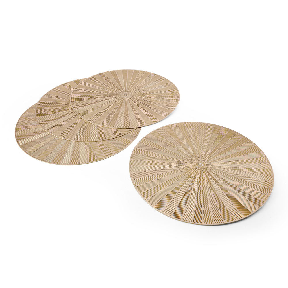 Mikasa Gold Set of 4 Placemat Set - Mikasa Round Gold Placemat Set of 4 Accessories Sterling Home 2