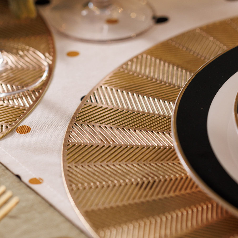 Mikasa Gold Set of 4 Placemat Set - Mikasa Round Gold Placemat Set of 4 Accessories Sterling Home 3