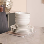 Denby White Set Of 12 Dinnerware Set - Cotton White Tableware Set of 12 Accessories Sterling Home 1