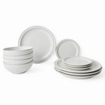 Denby White Set Of 12 Dinnerware Set - Cotton White Tableware Set of 12 Accessories Sterling Home 2