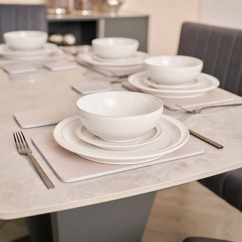 Denby White Set Of 12 Dinnerware Set - Cotton White Tableware Set of 12 Accessories Sterling Home 5