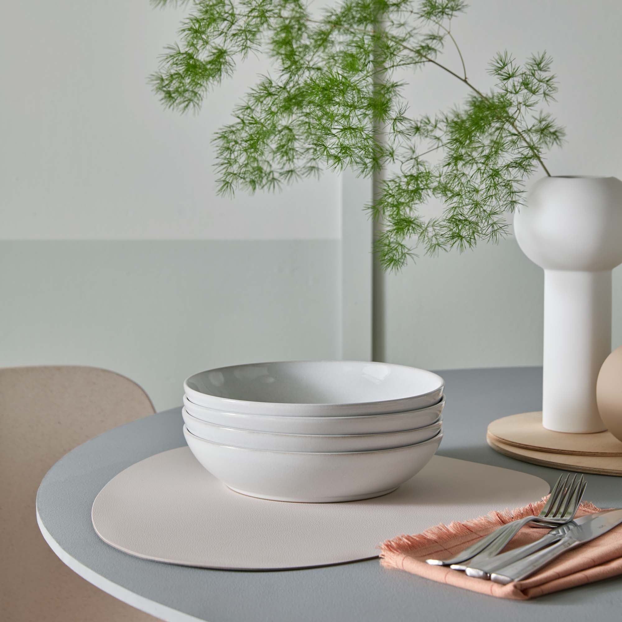 Denby White Set of 4 Pasta Bowls - Cotton White Pasta Bowls Set of 4 Accessories Sterling Home 1