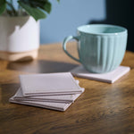 Denby Grey Faux Leather Set of 4 Coasters - DISC Natural Faux Leather Coaster Set of 4 Accessories Sterling Home 1