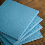 Denby Blue Faux Leather Set of 4 Coasters - DISC Denby Faux Leather Coaster Aqua Set of 4 Accessories Sterling Home 4