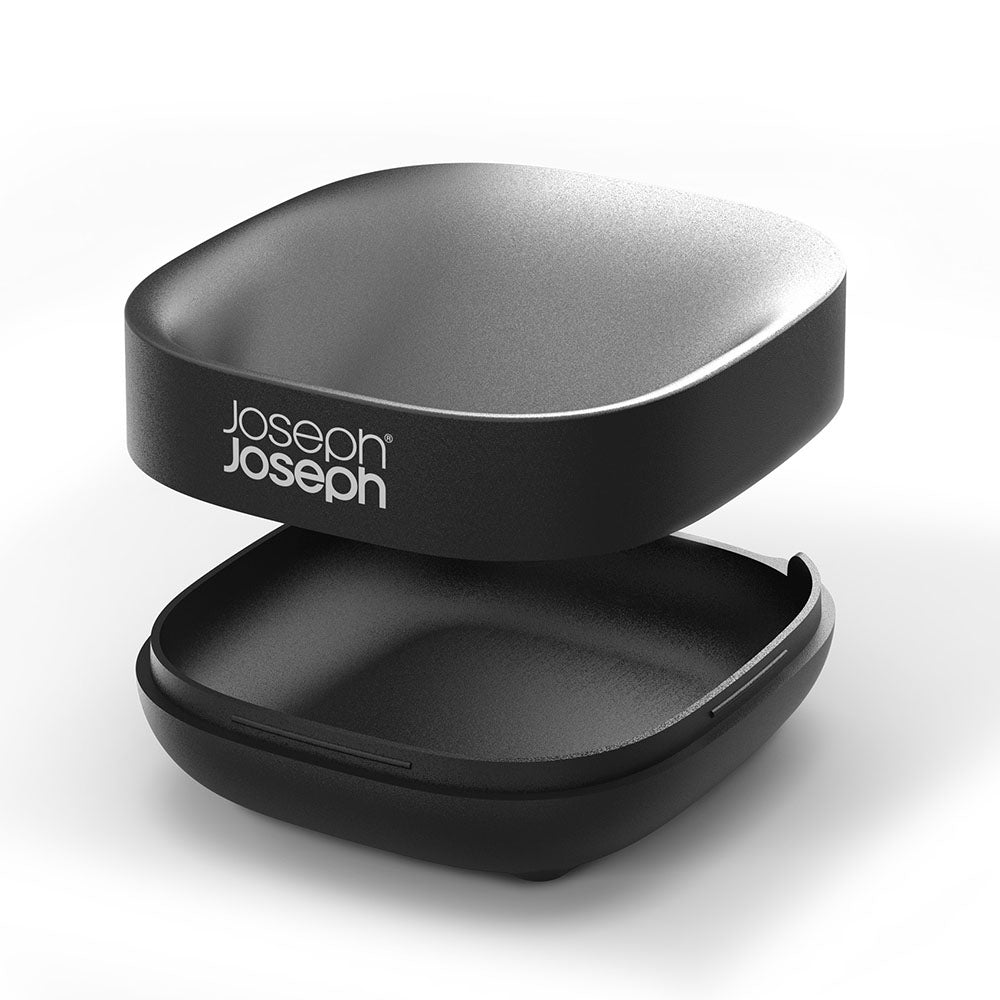 Joseph Joseph Bathroom Black Soap Dish - Slim Compact Soap Dish Matt Black Accessories Sterling Home 3