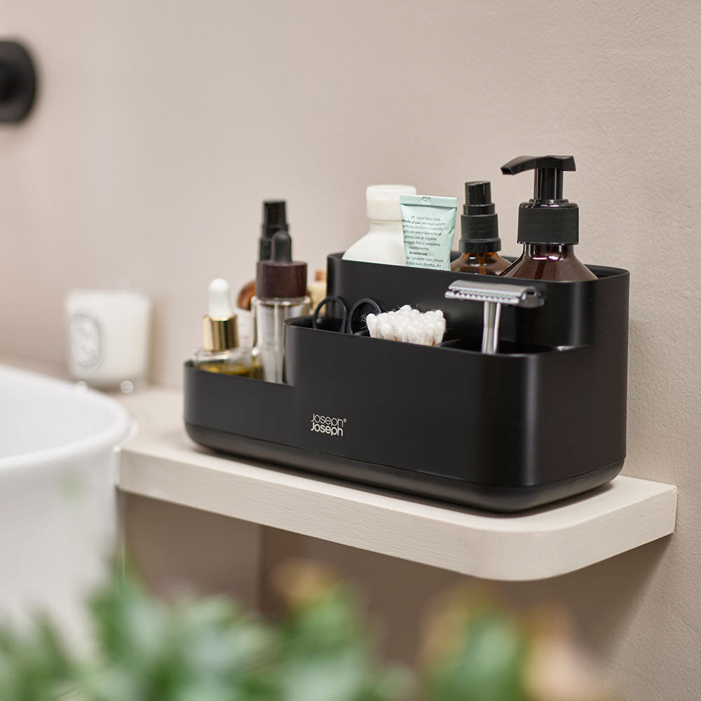 Joseph Joseph Bathroom Black Caddy - EasyStore Bathroom Caddy Matt Black Accessories Sterling Home 1