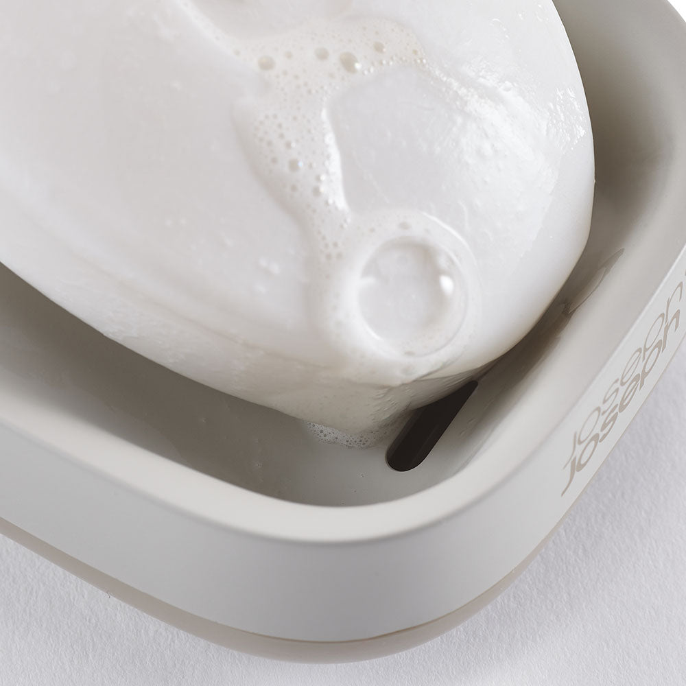 Joseph Joseph Bathroom Cream Soap Dish - Slim Soap Dish Ecru Accessories Sterling Home 3