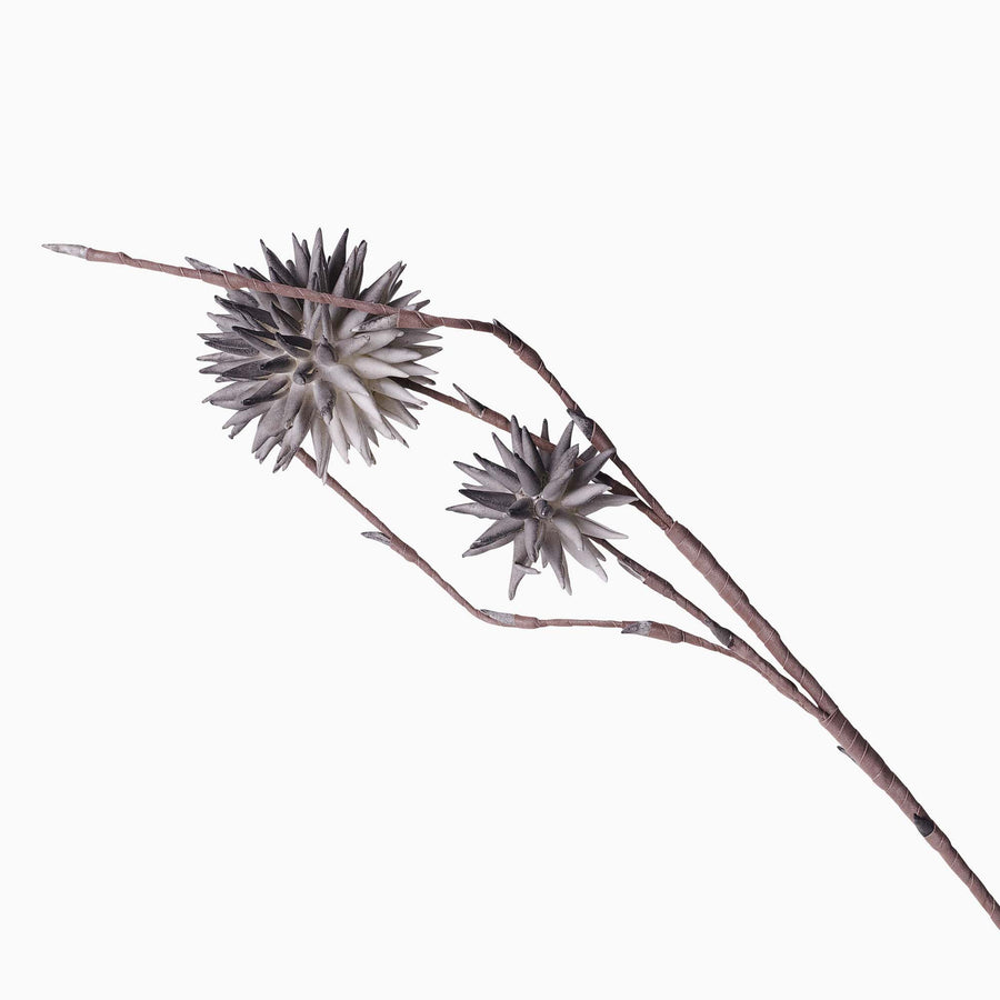 Grey Allium Double Artificial Flower - 79cm Allium Foam Double Stem Flower Grey Accessories Sterling Home 2