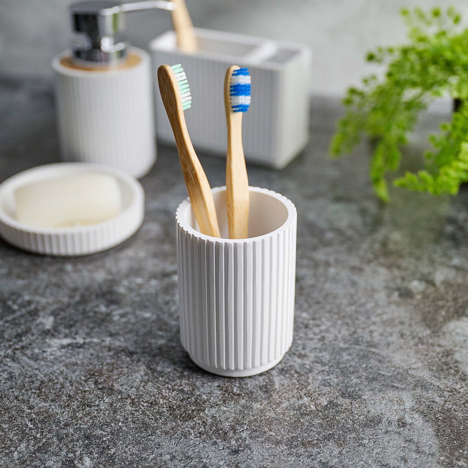Berkeley White Toothbrush Holder - Berkeley Tumbler White Accessories Sterling Home 1