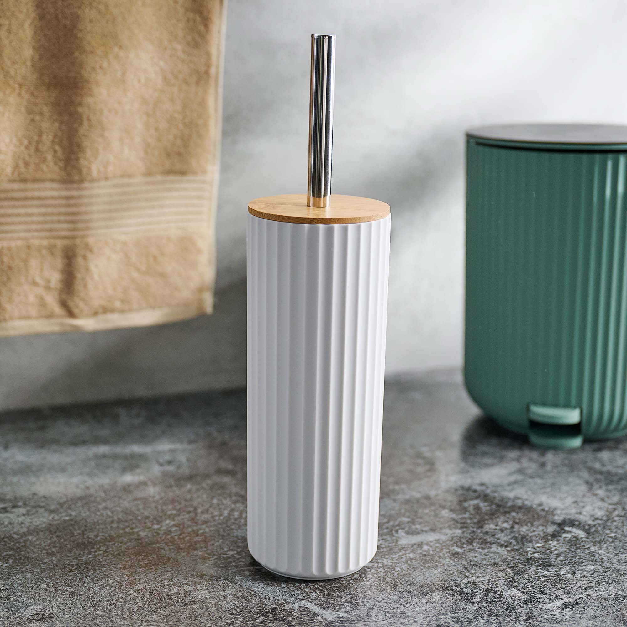 Berkeley White Toilet Brush - Berkeley Toilet Brush White Accessories Sterling Home 1