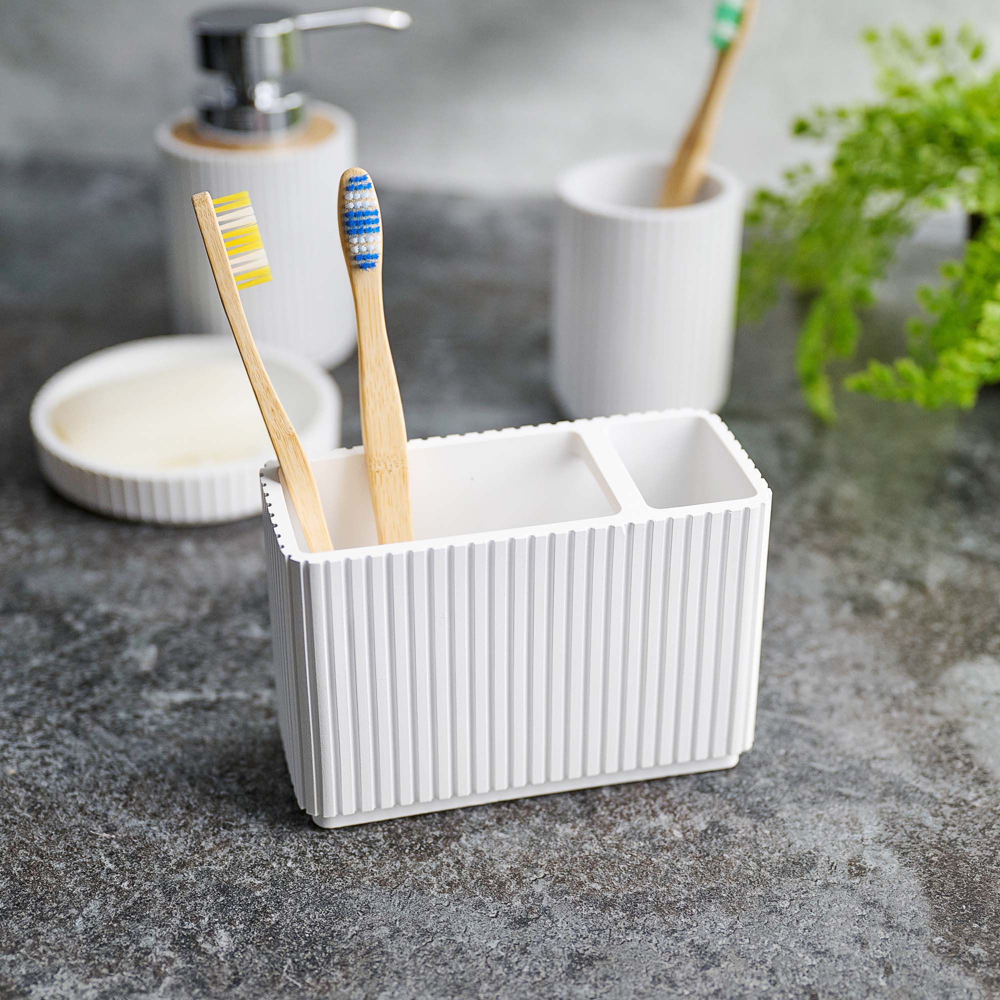 Berkeley White Toothbrush Tidy - Berkeley Toothbrush Tidy White Accessories Sterling Home 1