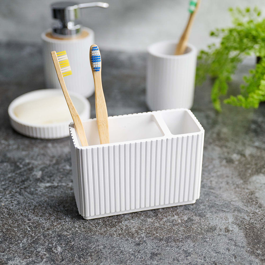 Berkeley White Toothbrush Tidy - Berkeley Toothbrush Tidy White Accessories Sterling Home 1