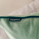 Meridian Velvet Mint & Teal Square Cushion - DISC Meridian Velvet Piped 55CM x55CM Cushion Min/Teal Accessories Sterling Home 4