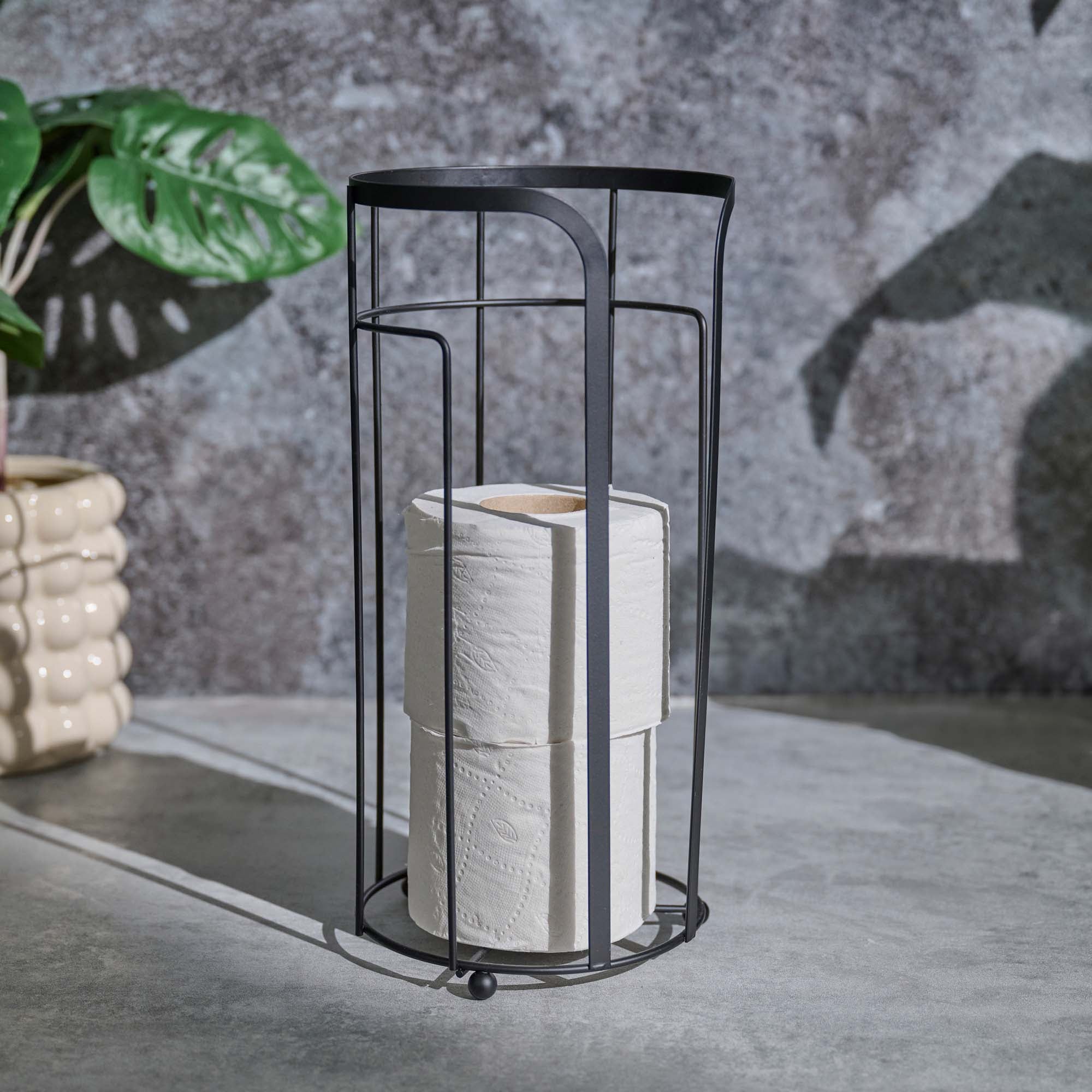 Dante Black Toilet Paper Holder - Dante Spare Holder Black Accessories Sterling Home 1