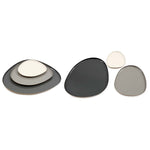 Set Of 3 Multicolour Abstract Shape Trays - S/3 Abstract Shape Trays Grey/Blk/White Accessories Sterling Home 1